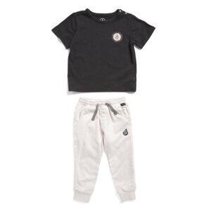 VOLCOM Black Multi Infant Boys 2pc Tee And Joggers Set
